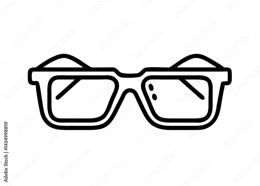 Icon of glasses. Simple line drawing. Icon of glasses. Simple line drawing.