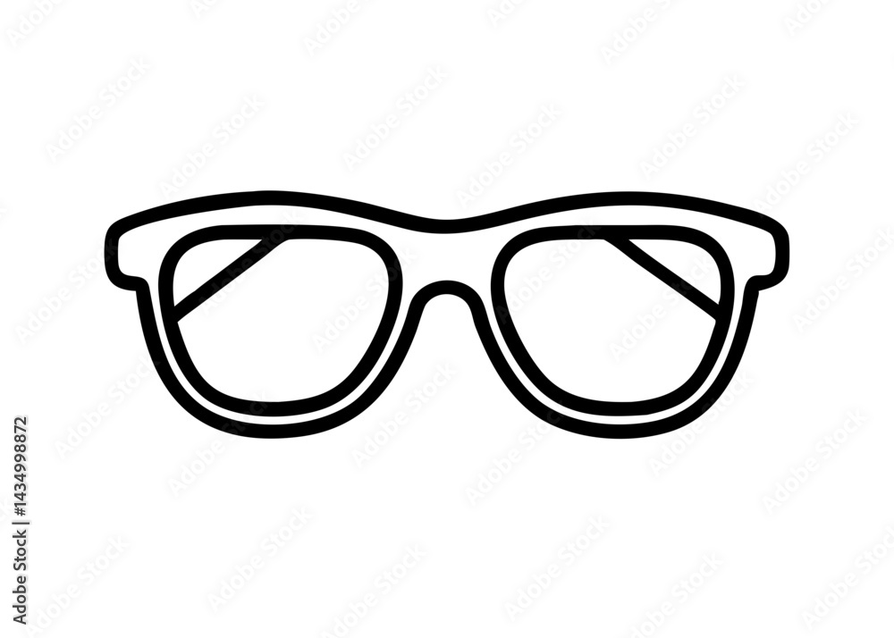 Fototapeta premium Icon of glasses. Simple line drawing.