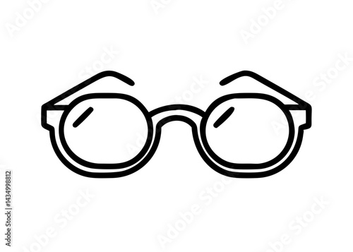 Icon of glasses. Simple line drawing.