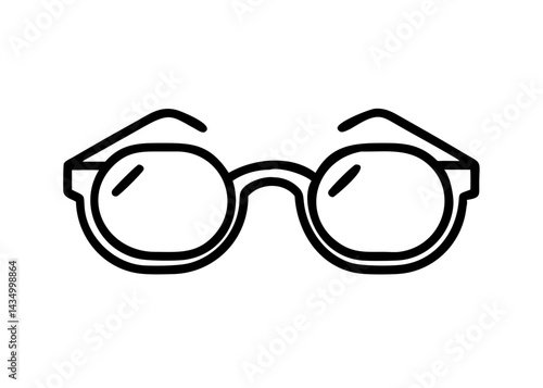 Icon of glasses. Simple line drawing.