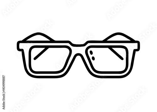 Icon of glasses. Simple line drawing.