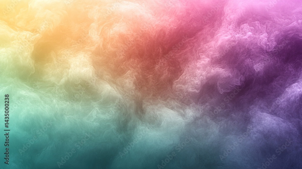 Obraz premium Abstract Pastel Smoke Swirls: Teal, Purple, and Orange Hues