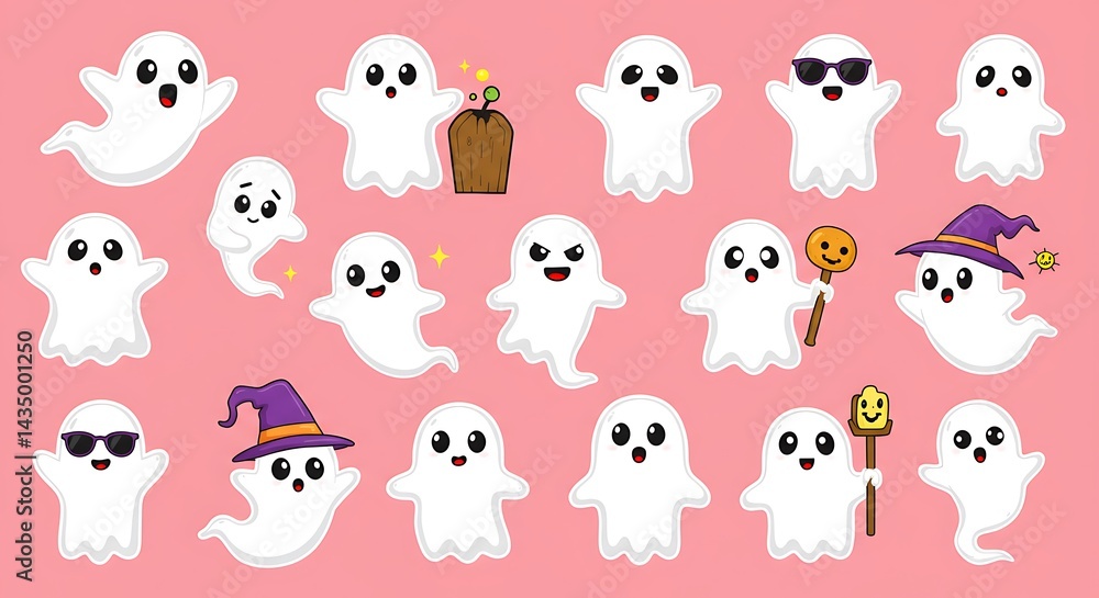 Obraz premium Boo-tiful Halloween Spirits AI Generated