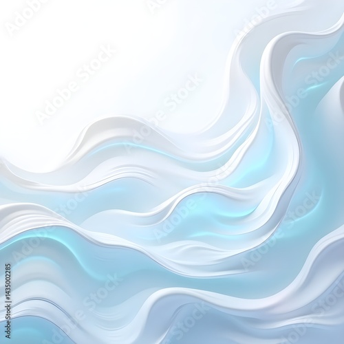 Wallpaper Mural Abstract flowing waves with smooth curves in opal and iridescent white gradient, pearlescent shimmer, dreamy and ethereal glow, elegant high-resolution background Torontodigital.ca
