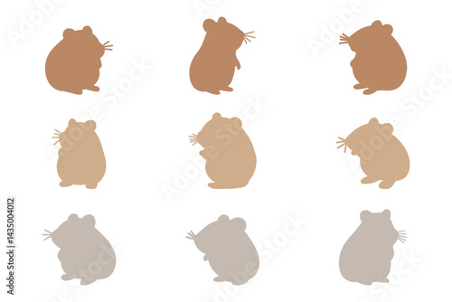 Hamster Silhouette Icon Set. Animal Illustration Design