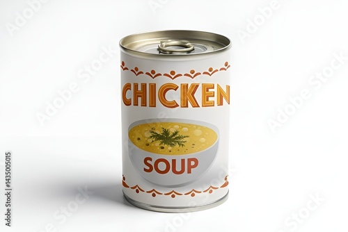 Premium Chicken Soup Can - Bold Label Design on White Background
