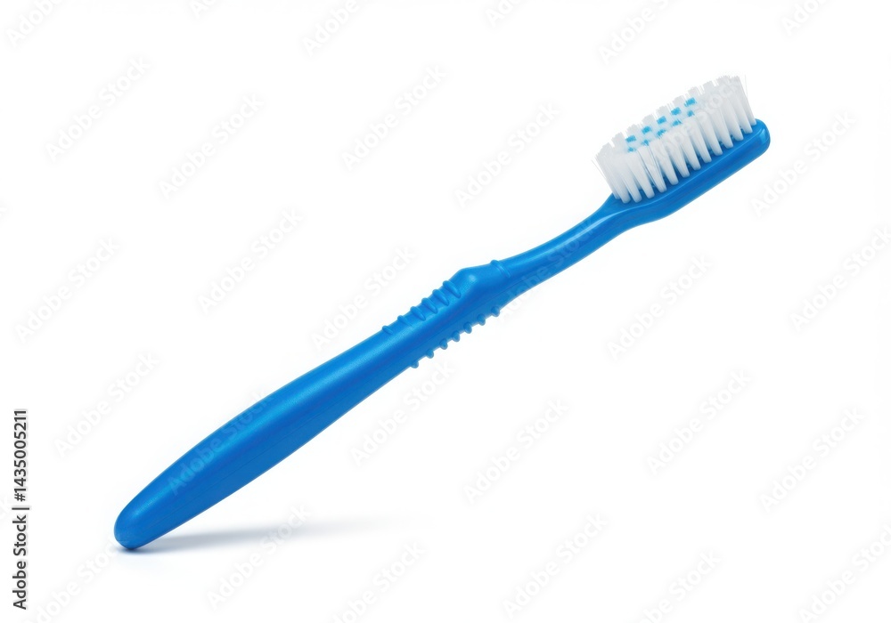 Blue toothbrush on a clean surface isolated on white background Blue toothbrush on a clean surface isolated on white background