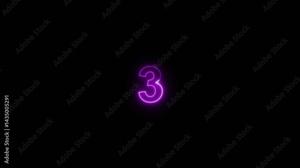 Glowing neon number 3 animation on black isolated chroma key background. Glowing digital neon number sequence. Electric futuristic digits 0-9 with glowing effects. Blinking 4k neon light number 3. Glowing neon number 3 animation on black isolated chroma key background. Glowing digital neon number sequence. Electric futuristic digits 0-9 with glowing effects. Blinking 4k neon light number 3.