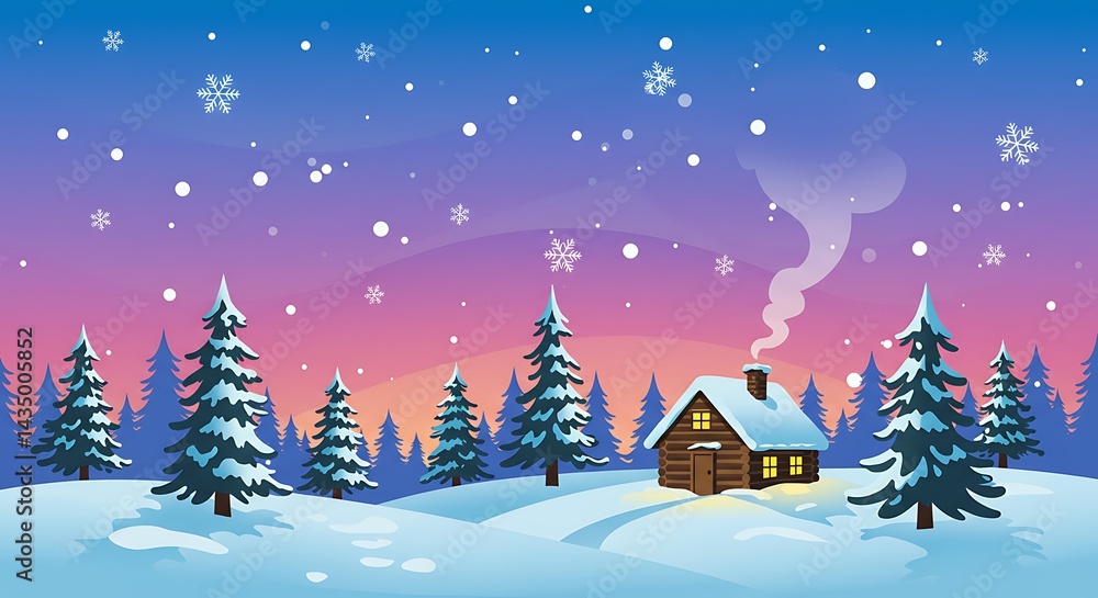 Naklejka premium Winter's Gentle Embrace AI Generated