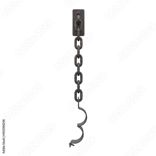 Old Shackles, 3d illustration isolated on white background