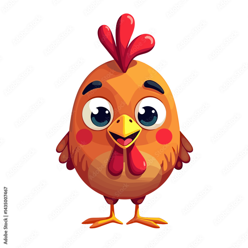 Cute cartoon chicken illustration on transparent background with cheerful mood and vibrant colors Cute cartoon chicken illustration on transparent background with cheerful mood and vibrant colors