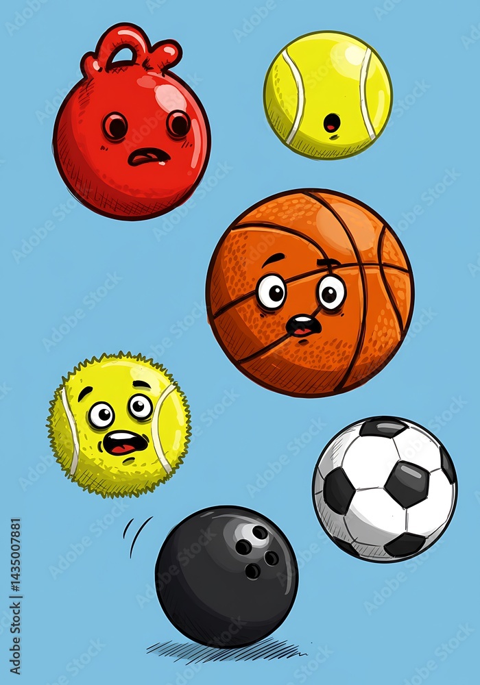 Fototapeta premium Bouncy Ball Buddies AI Generated
