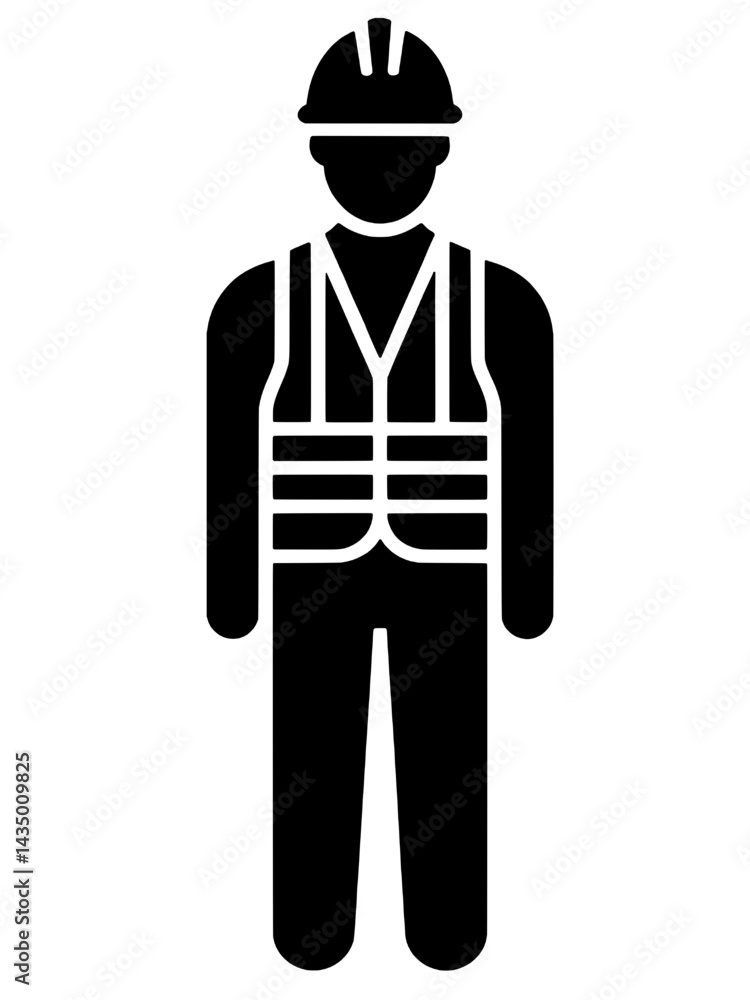 Full body construction worker icon Full body construction worker icon