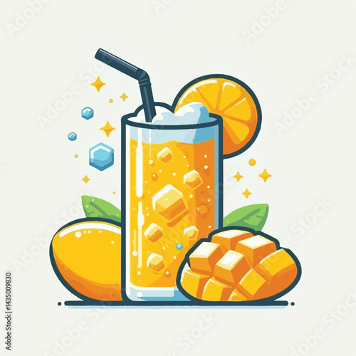fizz, drink, beverage, fresh, mango, cocktail, orange, liquid, cold, glass, soda, juice, ice, fruit, sweet, alcohol, refreshment, food, healthy, bar, lemonade, refreshing, mint, summer, freshness, car