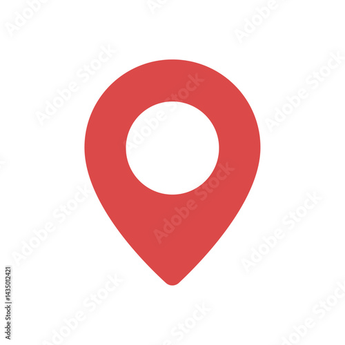 Location pin icon for maps, GPS navigation, mobile app interfaces, travel guides, and digital geolocation or address marking design projects