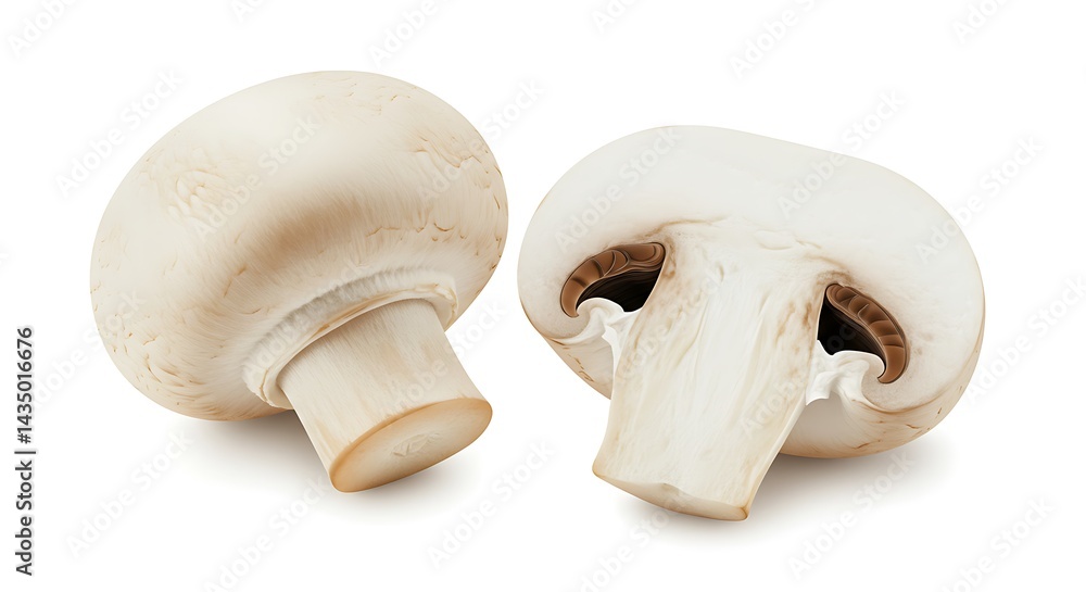 Fototapeta premium A Whisper Of Earth Underneath The Veil Button Of The Forest Hidden Delights Revealed Pure White Earthly Gems AI Generated