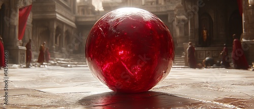Obraz na płótnie Red Gem in Ancient City Square w salonie