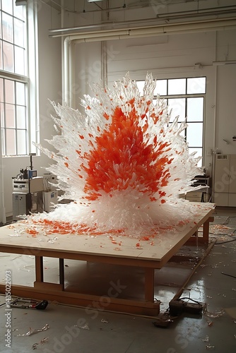 Obraz na płótnie Abstract Sculpture Displayed in Studio w salonie