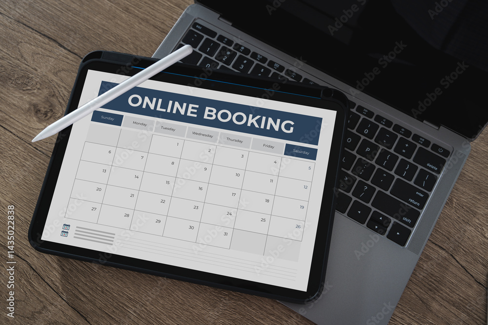 Booking Meeting Appointment Computer Online On digital tablet at office book appointment.