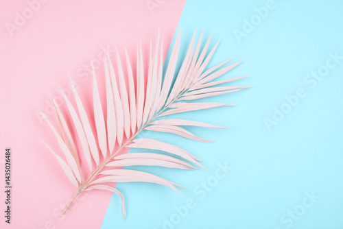 pink and blue palm leaves on a pink and blue background 2