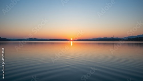 sunset over the river