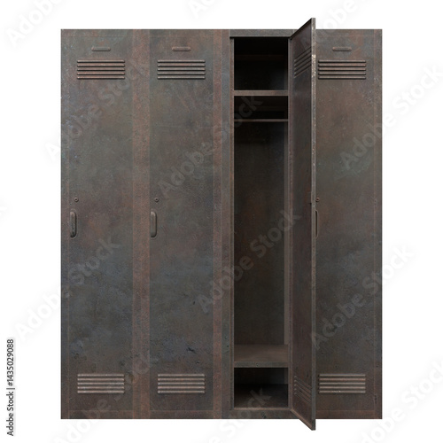 Old Locker, 3d illustration isolated on white background