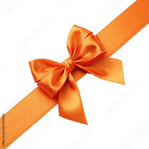 bright orange ribbon with a bow png vibrant ribbon bow png decorative orange bow png gift ribbon png transparent background image