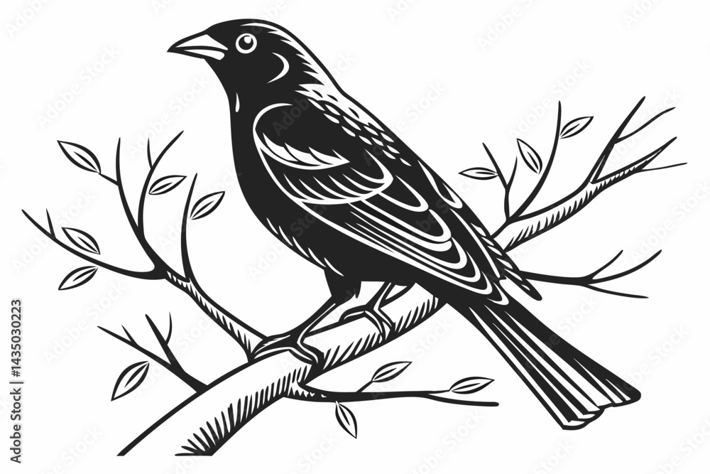 Fototapeta premium tanager sihouette black vector white