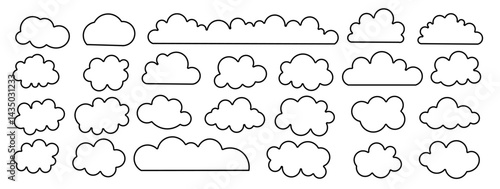 Seth Clouds. Coloring book. Vector line illustration on white background. Doodle Editable.