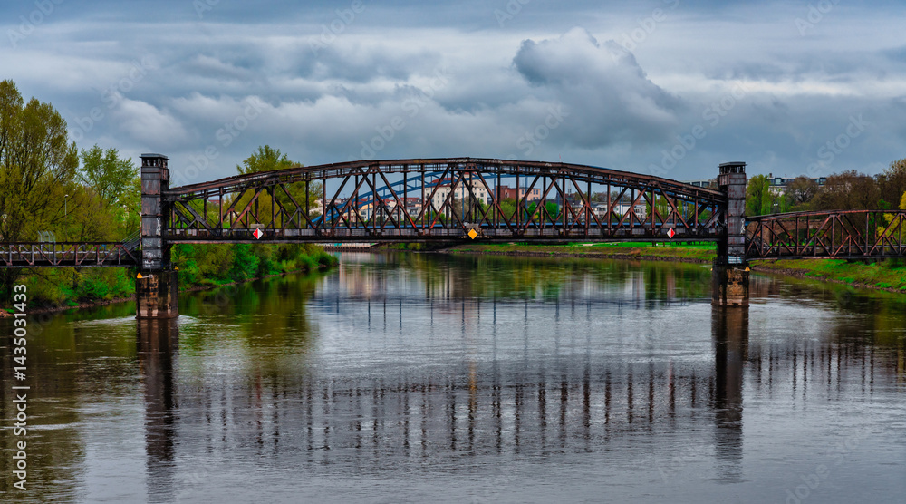 Fototapeta premium Hubbrücke Magdeburg