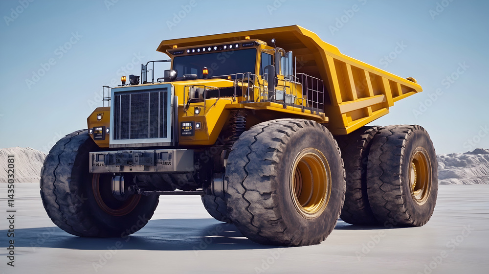Obraz premium Pixel Art Yellow Mining Truck
