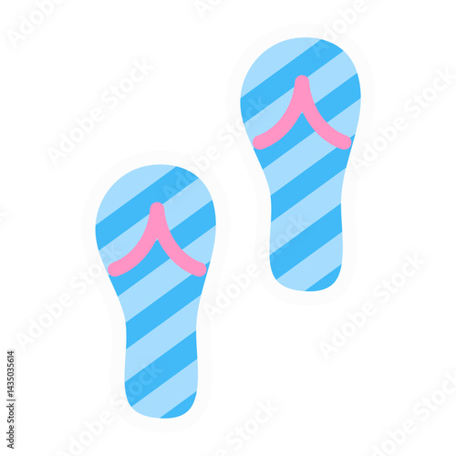 Colorful summer flip-flops with striped design