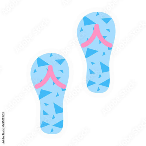 Colorful flip-flops with a geometric pattern
