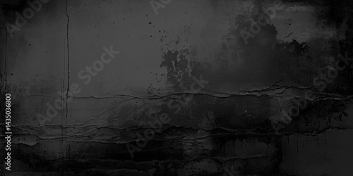 Abstract black wallpaper texture background. Black concrete wall. Dark grey textured concrete wall background. Vector illustration.