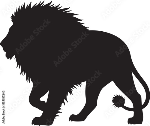 lion black silhouette icon vector. Lion icon isolated on a white background. Walking lion icon vector
