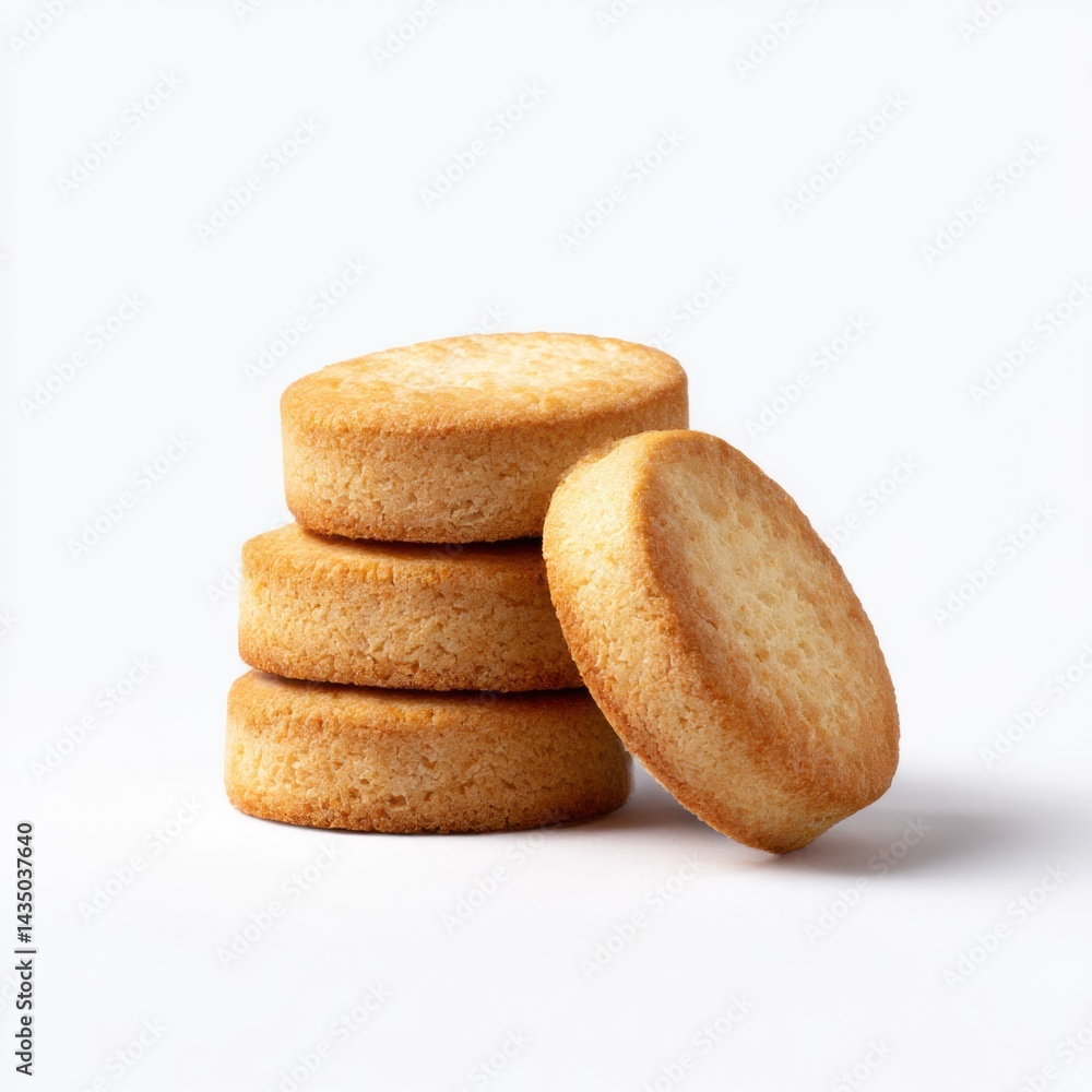 Stack of cookies and one aside isolated on white background Stack of cookies and one aside isolated on white background