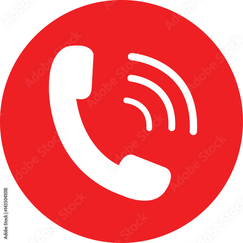 Red isolated phone call icon. Call icon, calling button, telephone symbol vector illustration