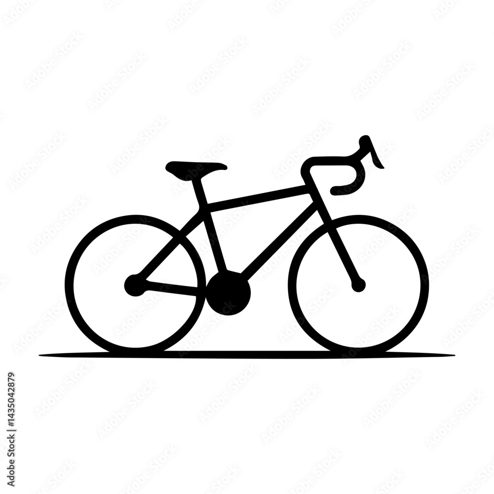 A vector illustration of a black bicycle icon on a white background A vector illustration of a black bicycle icon on a white background