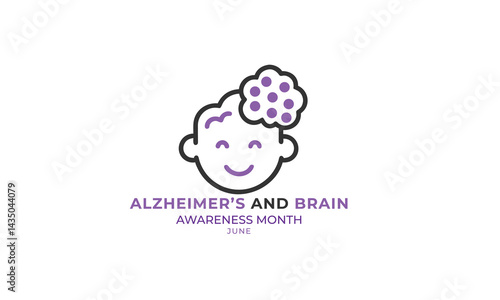 Alzheimer’s and Brain Awareness Month. background, banner, card, poster, template. Vector illustration.