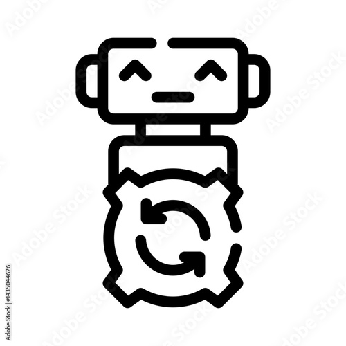 robotic process automation line icon