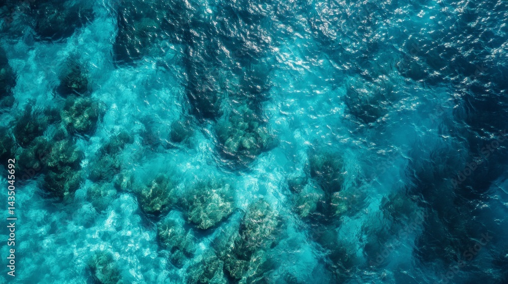 Fototapeta premium Underwater exploration of coral reefs ocean depths aerial photography marine environment bird's eye view conservation efforts