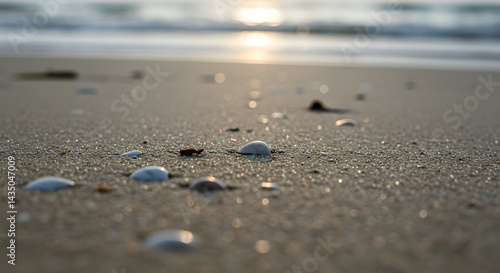 Wallpaper Mural Seashells on Sandy Beach at Sunset A Coastal Scene Torontodigital.ca