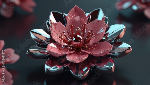 Wallpaper Mural red and white flower  Torontodigital.ca