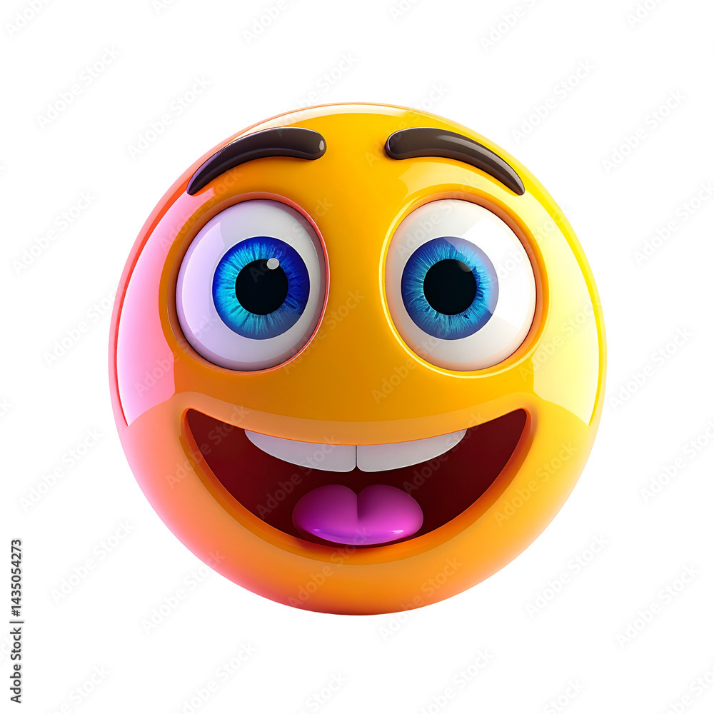 Naklejka premium Joyful 3D Emoji
