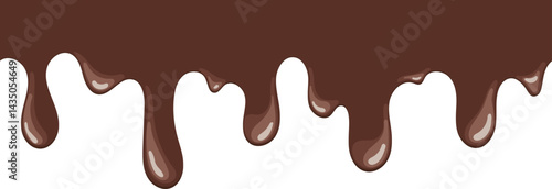 Melting chocolate drip vector illustration