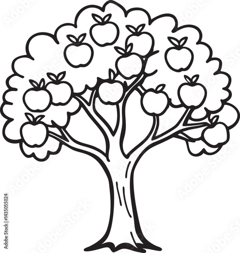 outline icon of an apple tree