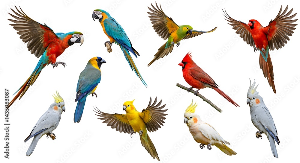 Naklejka premium Avian Kaleidoscope AI Generated