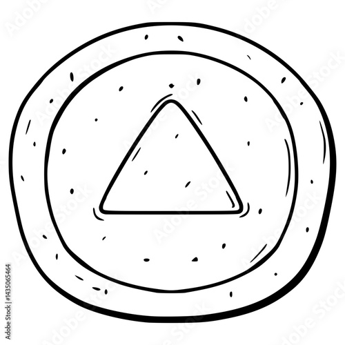 dalgona candy with triangle illustration hand drawn outline vector	
