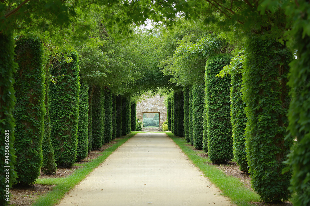 walkway in the middle of a lush green garden1 walkway in the middle of a lush green garden1