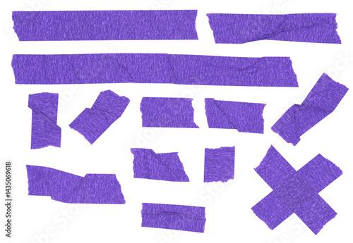 A set of  purple tape elements	